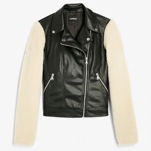 **~HOST PICK~** Express (Minus The) Leather Sherpa Sleeve Vegan Leather Jacket
